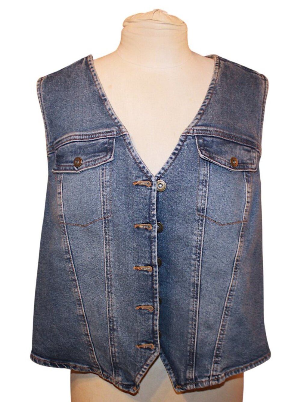 Jessica Simpson Plus Size 0X Denim Vest Medium Wash NWT